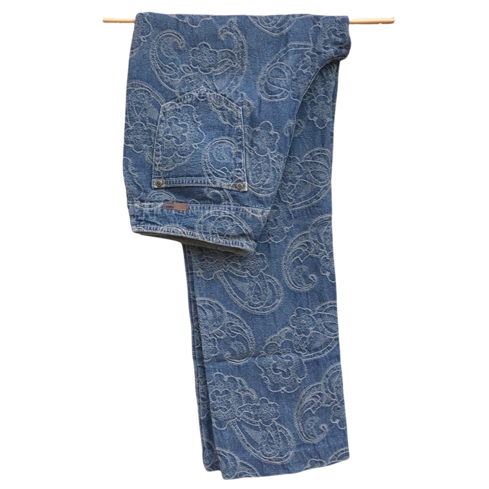 90’s Vintage mom jeans high wasted ankle embroidered paisley floral straight leg